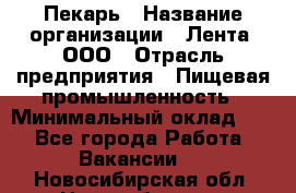 Пекарь › Название организации ­ Лента, ООО › Отрасль предприятия ­ Пищевая промышленность › Минимальный оклад ­ 1 - Все города Работа » Вакансии   . Новосибирская обл.,Новосибирск г.